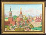 an oil painting of a view of the kremmlo and the kremmlo tower