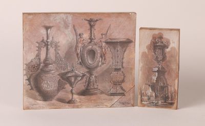 deux photos représentant des vases et un bougeoir posés sur une table