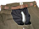 a pair of pants with a belt on a white background