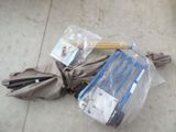 a bag of items that are on the ground