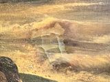 a painting of a bear that is standing on a rock