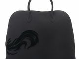 an image of a black handbag with a dragon on it