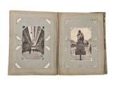 an old book with two pictures of a man and a woman