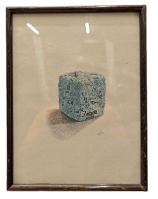 une image représentant un dessin d'un rocher sur lequel figurent des inscriptions