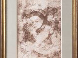un dessin représentant une femme tenant un bébé dans ses bras