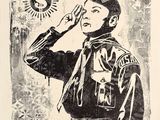 an image of a black and white drawing of a man in uniform