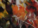 une peinture à l'huile représentant un bouquet de fleurs dans un vase