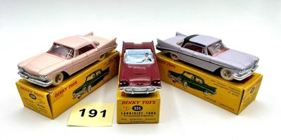 DINKY TOYS – France Réunion de 3 véhicules : -CHRYSLER SARAT…