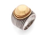 une image représentant une bague en or et en argent sur fond blanc