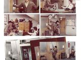 four pictures of a man in a kitchen and a woman in a kitchen