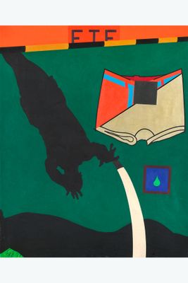 une peinture sur le mur d'un immeuble représentant un livre ouvert