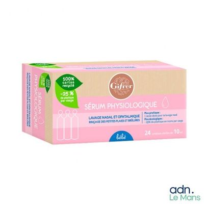 une boîte de lotion « Gerani Physiologique » contenant un liquide rose