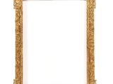 an old gold frame with a white background