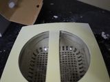a white machine that is sitting on a counter