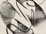 an image of a black and white drawing of a person with a pair of scissors