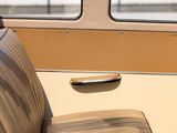 a seat in the back of a car with a window open