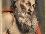 an old painting of a bearded man with a long beard