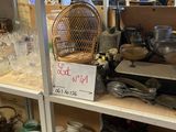 a shelf with a lot of different items on it