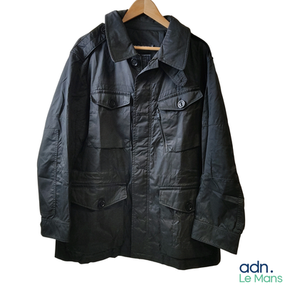 RALPH LAUREN blouson zippé homme toile enduite noire, Black …