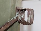 a close up of a piece of luggage hanging on a wall