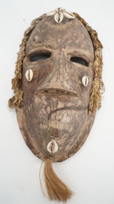 MALI : Masque BAMBARA symbole du guérisseur, Tête en bois pa…