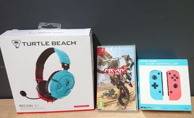 Lot de 3 articles pour Nintendo SWITCH composé de: 1 Casque …
