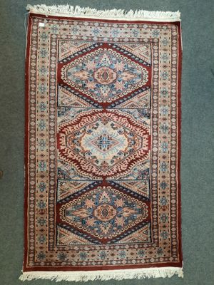 Tapis Marocain Fait Main En Laine - Multicolore - Points Noués, Trame Coton