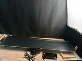 a picture of a photo studio setup with a black backdrop