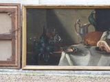 a picture of a painting on the wall next to a window
