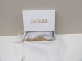 a white box with a piece of bread in it