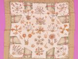 an image of a square scarf with a floral design on it