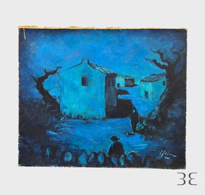 une image représentant un tableau où l'on voit un homme marchant dans une rue