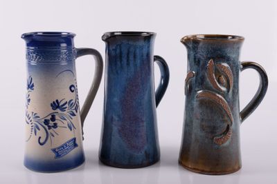 Carafe en grès d'Alsace Dany et Didier Tonin et 2 carafes en… - Photo 1