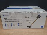 the box of a cordless vacuum cleaner sits on a table