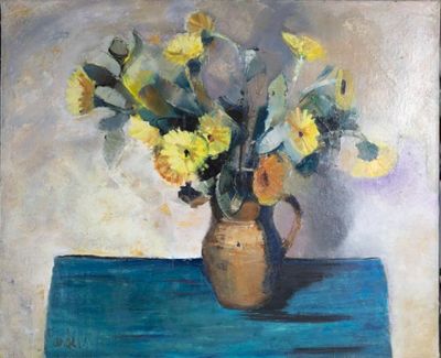 Michel PANDEL (1929-1978) Bouquet de marguerites au pichet