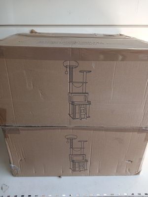 a cardboard box sitting on top of a refrigerator door