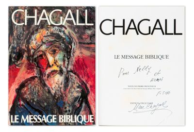 two books on a white background with a painting of a man in a turban and a signed copy of chagalll