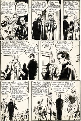 a black and white comic strip of a man talking to a woman