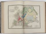 an open book with a map of europe on it