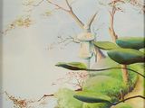 a picture of a painting on the wall of a room