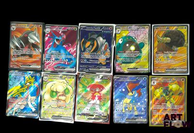 a lot of pokemon cards that are on the table