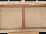 an image of a painting on a easel in front of a black background