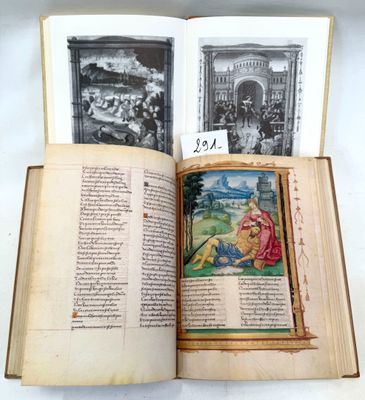 an open book with a picture of a man and a woman on it