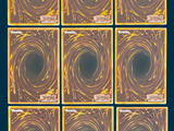 six squares of yellow and black marble tiles with a black background