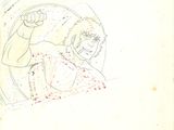 drawing of a man in a car with blood all over his body