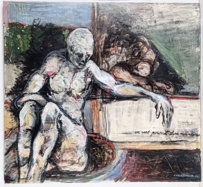 an image of a painting of a man sitting in a chair
