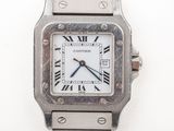an image of a silver watch with roman numerals on the face