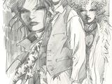drawing of a man and a woman standing next to each other