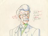 dessin représentant un homme à lunettes et moustachu, en costume