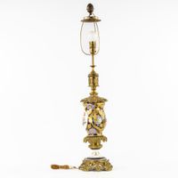 Grande lampe de table à motifs floraux, de style Sèvres, en … (photo 3)